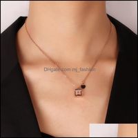 Wholesale Pendant Necklaces Pendants Jewelry Rose Gold Titanium Steel Hourglass Choker Necklace Girl Gift Drop Delivery Qt3Xn