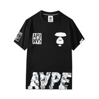 Wholesale Men s T Shirts Amoi Tide Brand Short sleeved T shirt Aape Ape Head Classic Camouflage Letters For Men And Women