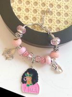 Wholesale Charm Bracelets Products Are All Handmade And Fashionable Metal Pink Green Girl Handsign Enamel Pendant Bracelet Jewelry