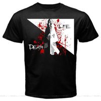 Wholesale Men s T Shirts Uchiha Death Life Sasuke Movie Manga Anime Japan T Shirt Black Cotton Tee Shirt th th th th Birthday