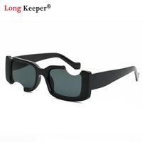 Wholesale Fashion Hip Hop Sunglasses For Women Personality Gap Hole Sun Glasses Men High Quality Vinatge Square Goggle Sunglass UV400