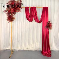 Wholesale Party Decoration Wedding Ceremony Curtains Solid Color Ice Silk Fabric Arch Draping Voile Arbor Drapes For Frame Stand Panel