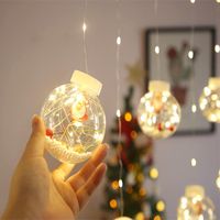 Wholesale Strips LED Light Post Curtain Wishing Ball Christmas Bell Decoration Tree Lantern Atmosphere Room Decor
