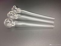 Wholesale New large Inch smoking pipe oil burner Big Glass Tube Oil Pipe Nail Glass Oil Pipe Thick Clear tobacco hand pipes