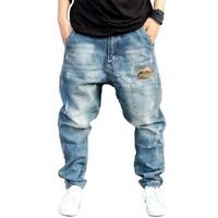 Wholesale Man Pants Mid Waist Double Pocket Zip Closure Worn Man Jeans for Outdoor Activity Baggy Trousers Slim Fit Jeans Button Up
