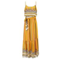 Wholesale Woman Summer Bohemian Print Race Ankle Length Spaghetti Strap Waistband Dress Casual Dresses