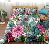 Wholesale Bedding Sets Cactus Set Green Plant Duvet Cover Flower Bed Line For Teen Kid Bohemial Quilt Girl Twin Home Textiles