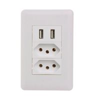 Wholesale Smart Power Plugs Wall Brazil Socket A Brasil Standard Double Soquete V mA Dual USB Charger Port mm mm AC V