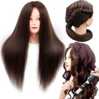 Wholesale Traininghead Real Human Hair CM For Hairdresser Styling Hairdressing Practice Professional Training Mannequin Head Dolls