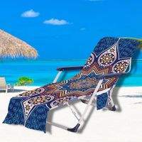 Wholesale Beach Chair Cover Colors Lounge Blankets Portable With Strap Towels Geometric color