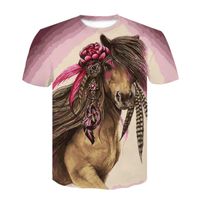 Wholesale Men s T Shirts Summer O neck Animal Horse D Printed T shirt Fashion Hip Hop Men women Creative Cartoon T Shirt Funny Streetwear