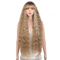 Wholesale Synthetic Wigs Nature Wig Water Wave Fake Hair Bangs Lolita Cosplay Inch Ombre Brown Pink Heat Resistant Fiber For Women