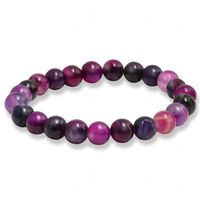 Wholesale Natural Stone Bracelet Charm Women Ambers Lucky Purple Agates Bead Bracelets Bangles for Women Men Hand Jewelry