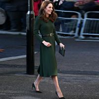 Wholesale Casual Dresses Kate Middleton Spring Autumn High Quality Women s Fashion Workplace Party Elegant Vintage Midi Green Long Sleeve Dress