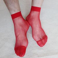 Wholesale Men s Socks Short Tube Stockings Ultra thin Red Pure Silk Multicolor Boat Ultra