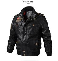 Wholesale Leather Spring and Autumn Season Large Size Loose Multi Pocket Men s Jacket Casual PU Water Washer Motorcycle Windproof Fashion High Quality