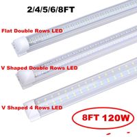 Wholesale V Shaped Integrate T8 LED Tube Feet Fluorescent Lamp W ft rows Light Tubes Cooler Door Lighting