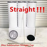 Wholesale US Local Warehouse Blank Sublimation Tumbler oz STRAIGHT Tumbler Cups Stainless Steel slim Insulated Tapered Beer Coffee Mugs cups box