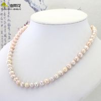 Wholesale Elegant Natural Freshwater Pearl mm Necklace Jewelry Woman Girl Wedding Christmas Gift Price