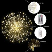Wholesale Event Festive Party Supplies Home Gardenparty Decoration Coppers Wire Fire Works String Lights Hanging Fire Work Led Light Christmas Garde