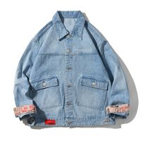 Wholesale Men s Jackets Fashion denim street hip hop sport retro wear resistant neutral style mix and match top