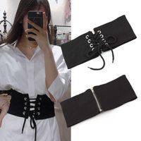 Wholesale Women Slimming Belt Stretch Cloth Waist Seal Ceinture Femme Luxe Wide Functional Belts Bow Tie with Dress White Shirt P0817