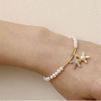 Wholesale Brand design fashion luxury natural freshwater pearl bracelet female Baroque shaped beads niche super fairy starfish bracelet jewelry accessories