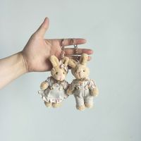 Wholesale 50 Kawaii cm Bear Rabbit Keychain for Baby Plush Girl Bag Car Key Ring Mobile Phone Pendant Toy