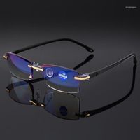 Wholesale Sunglasses Vazrobe Rimless Reading Glasses Men Anti Blue Light Diopter Male Frameless Tint Resin Lens Presbyopia Man1