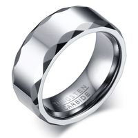 Wholesale Engraving MM High Polished Tungsten Carbide Ring Mens Wedding Band with Faceted Edge