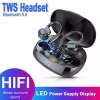 Wholesale Sport Headphones Wireless Bluetooth Earphones Touch Control LED Power Display Earbud Music Headset With Charging Bin