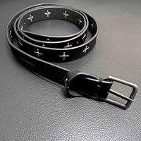 Wholesale M cross belt metal handmade dark high street Hedi magic men s and women s universal leather belt