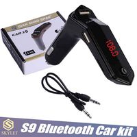 Wholesale FM Transmitter S9 Car Bluetooth Car Kit FM Adapter with AUX Audio Player Bluetooth Handfree with USB Car Charger in Retail Box