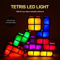 Wholesale Night Lights Lamp Tetris Block DIY Constructible Decorate LED Light Creative Colorful Stackable Puzzle Child Baby Toys