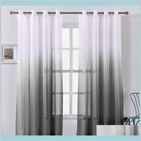 Wholesale Garden El Supplies Deco Curtain Drapes Faux Linen Voile Grommet Semi For Bedroom Living Room Gray Black Aasjm