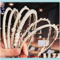 Wholesale Headbands Jewelry Jewelrywomen White Pearls Hairbands Sweet Headband Wedding Hoops Holder Ornament Head Band Lady Fashion Hair Aessories Mix