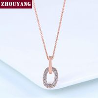 Wholesale Top Quality Double Rounds Necklace Rose Gold Color Fashion Jewelry Nickel Free Pendant Austria Crystal ZYN131 ZYN133 Necklaces
