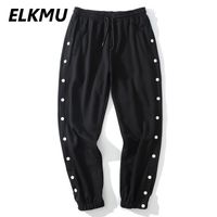 Wholesale Side Buttons Split Pant Sweatpants Men Streetwear Harajuku Fashion Design Autumn Trousers Casual Male HE509 Men s Pants
