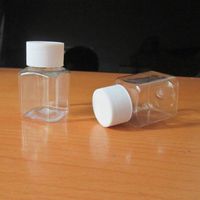 Wholesale 30ml Transparent PET Small Square Bottle Screw Cap Plastic Sample Bottle Pill Bottles Clear Capsule Bottle