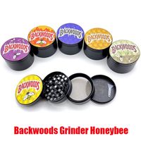 Wholesale Backwoods Honeybee Printing Grinder mm Bee Tobacco Slicer Layers Herb Smasher Crusher Hand Muler Smoking E cigarette Accessories