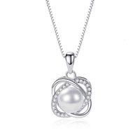 Wholesale Light Luxury Clover Sterling Sier S925 Pendant Women s Korean Version Inlaid with Pearl Rotating Lucky Grass the Same Style in Japan and