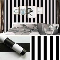 Wholesale Modern Black White Stripes Self Adhesive Wallpaper for Living Room Bedroom Furniture Cabinets DIY Sticker m cm Contact Paper