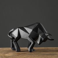 Wholesale Resin Bull Statue Bison Ox Sculpture Abstract figurine Home Decoration Modern accessories nordic decoration home decor Statues S2