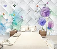 Wholesale Wallpapers D Dandelion Flower Wallpaper Murals Living Room Home Wall Mural Decals Paper Rolls Custom Printed Po