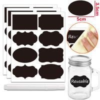 Wholesale Wall Stickers Set Jars Labels Erasable Chalkboard Waterproof Sticker Craft Kitchen Blackboard Bottles Tag Marker Pen