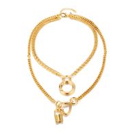 Wholesale Love buckle lock ring pendant necklaces multilayer chains necklace woman simple clavicle chain punk hip hop style mix and match short choker jewelry gift