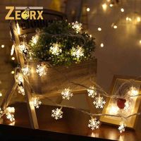 Wholesale Christmas Snowflake String m LED Fairy Lights Battery Operated Twinkle Lighting Indoor Outdoor Hanging Decor
