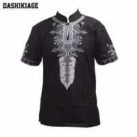 Wholesale Dashikiage African Colors Cotton Dashiki Embroidered Traditional Shirt Unisex Nigerian Native Ankara Top