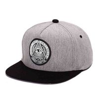 Wholesale Fashion Round Label Triangle Eye Illuminati Snapback Women Adjustable Baseball Cap Men Snapbacks Hip Hop Hat