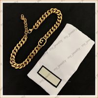 Wholesale Mans Gold Bracelet Necklace Set Womens Luxurys Designers Jewelry Hip hop Chain Simple Bracelet Necklace G Letter Brand Brace Lace For Men